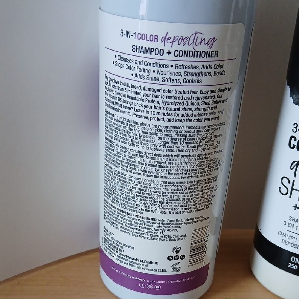 3-in-1 Color Depositing Shampoo + Conditioner - Purple, Gunmetal, Black- 250ml - Picture 3 of 7